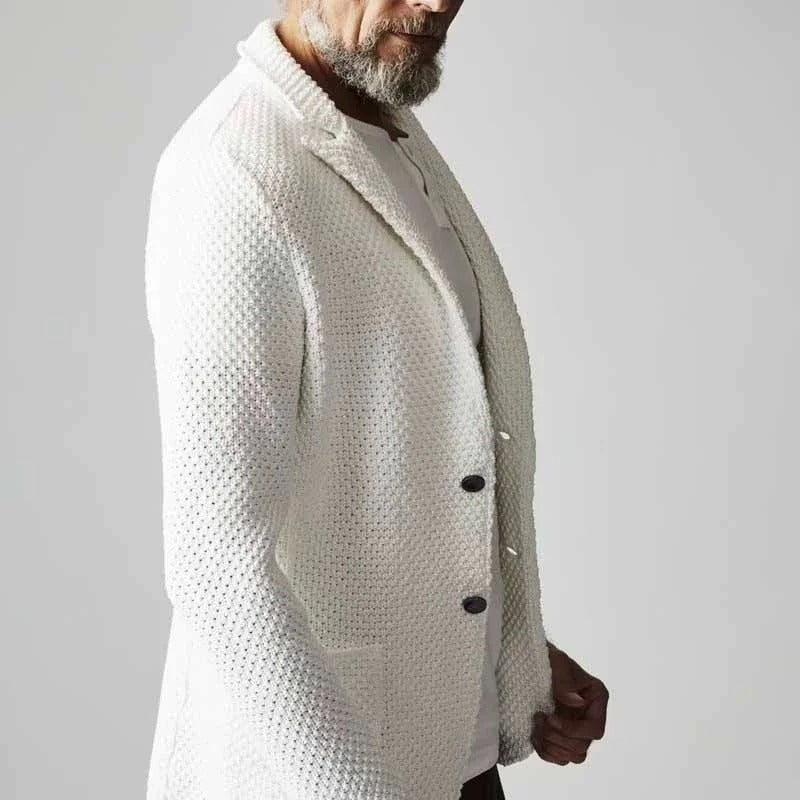 Men's tailored single-breasted blazer with notch lapels - 3
