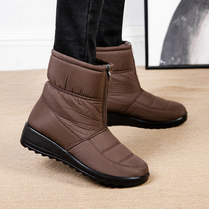 Women's winter snow boots with plush lining and platform sole