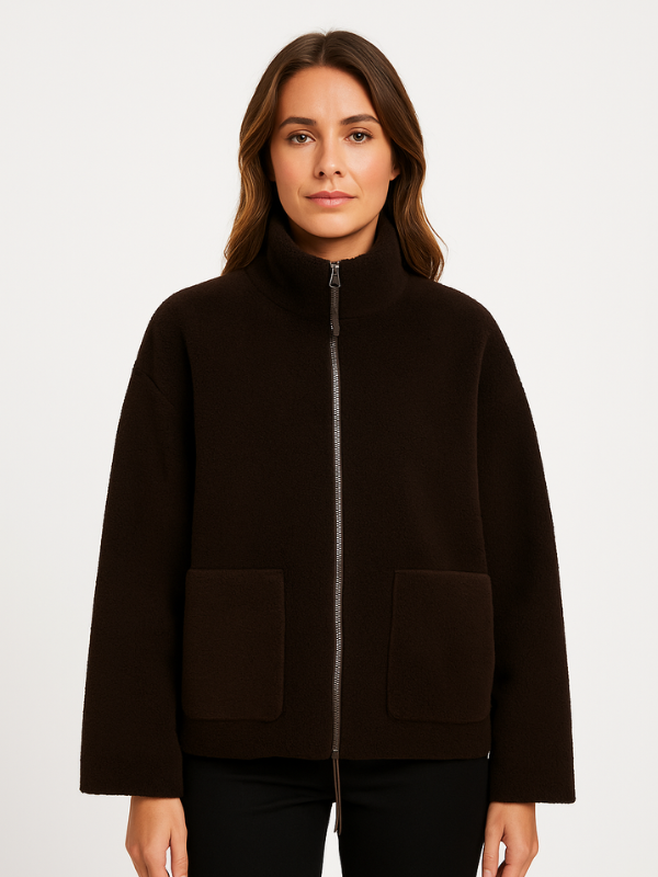 Maryse - Cocoon-Cut Plush Texture Jacket