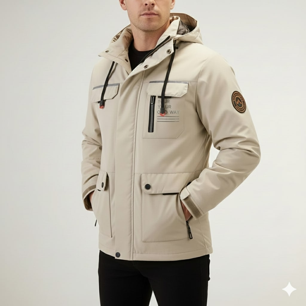 Winter coat for men with weather-resistant finish