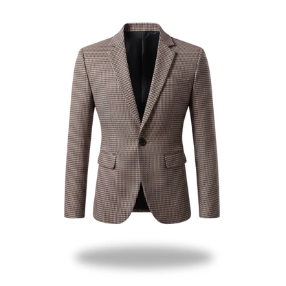 Men's structured blazer with notch lapels - khaki