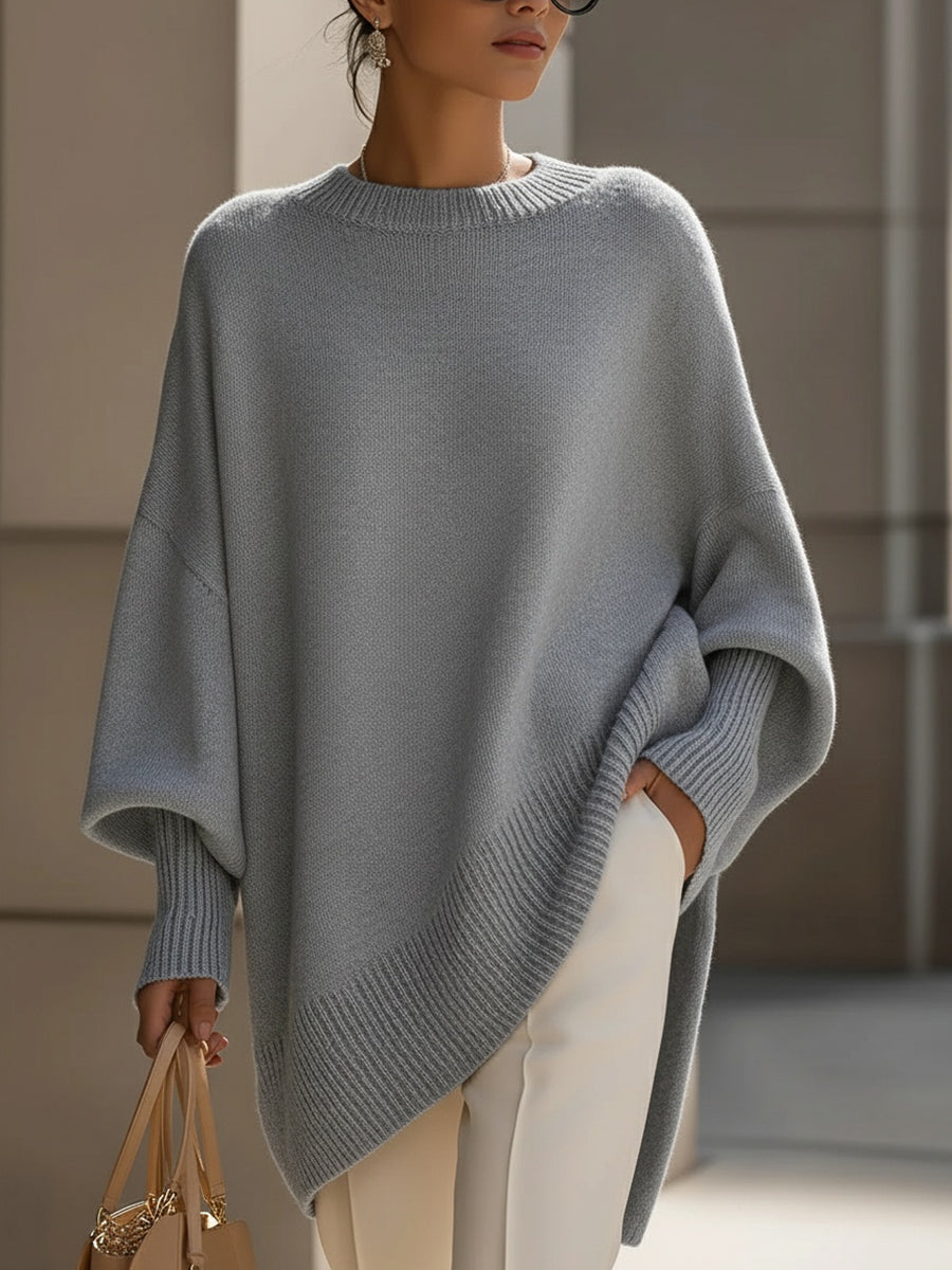Arabella - Oversized Draped Round-Neck Sweater