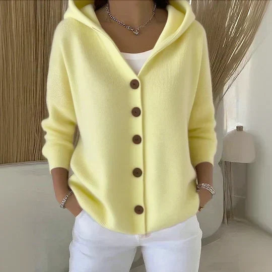 Calliope - Hooded A-Line Button-Up Cardigan
