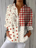 Zephyrine | Country Patchwork Button-Front Blouse