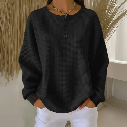 Amara - Waffle Knit Long Sleeve Top