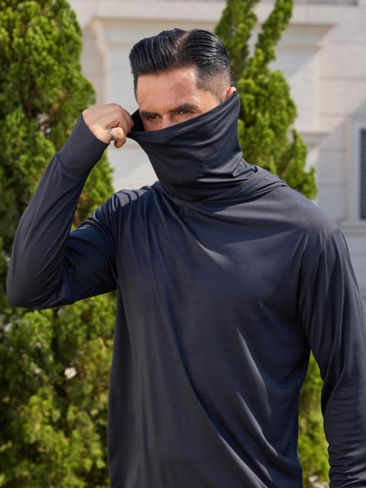 Men's sport pullover hoodie with drawstring hood