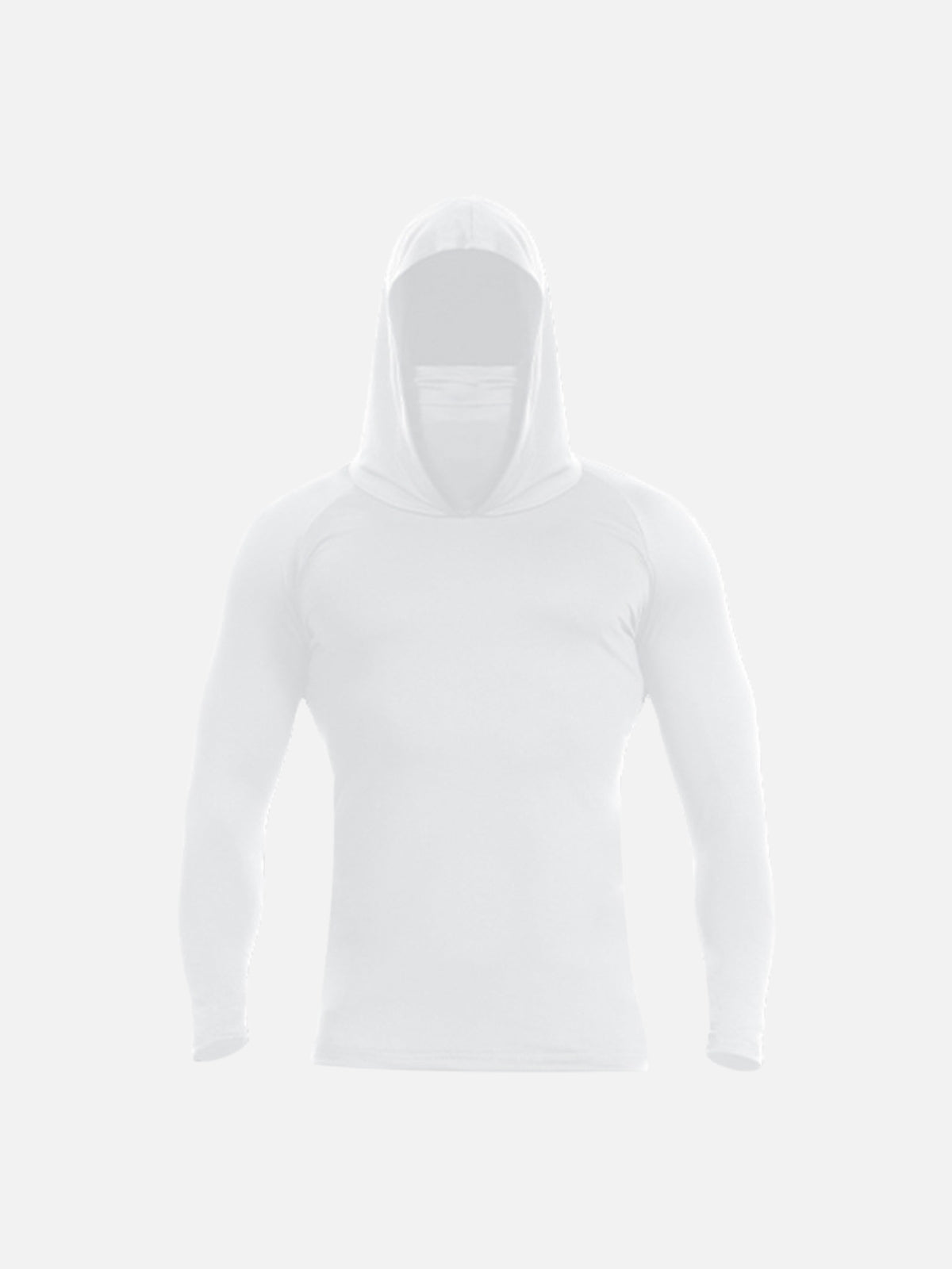 Men's sport pullover hoodie with drawstring hood - white