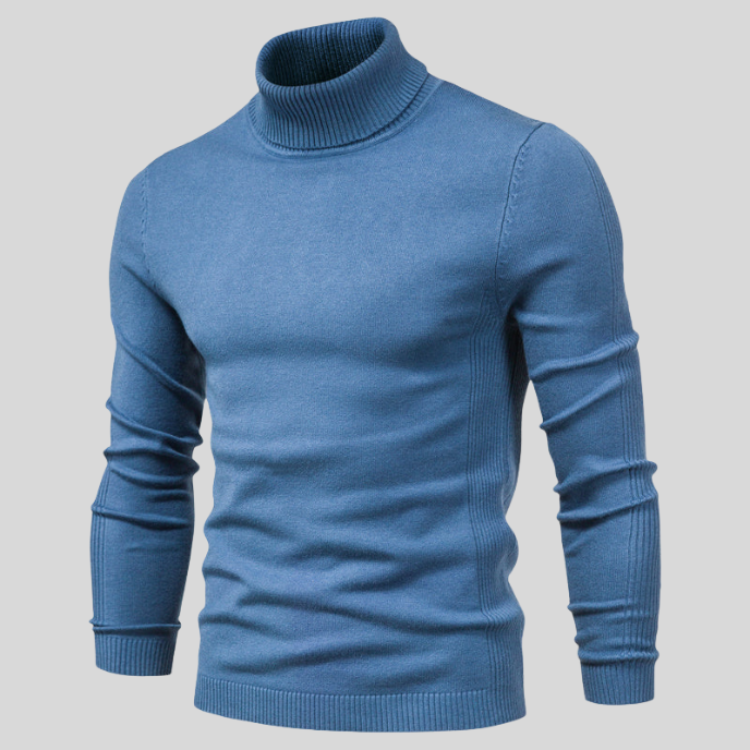 Turtleneck sweater for men - blue