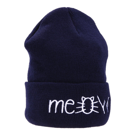Knitted beanie hat for women in winter