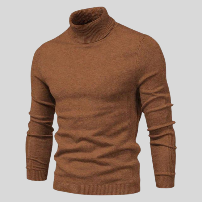 Turtleneck sweater for men - brown