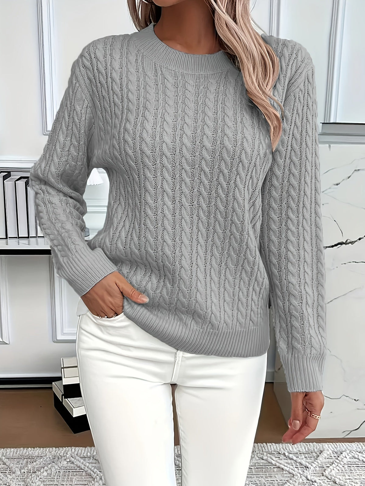 Cassia - Classic Cable Knit Jumper