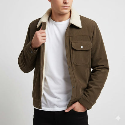 Men's corduroy jacket with fleece lining