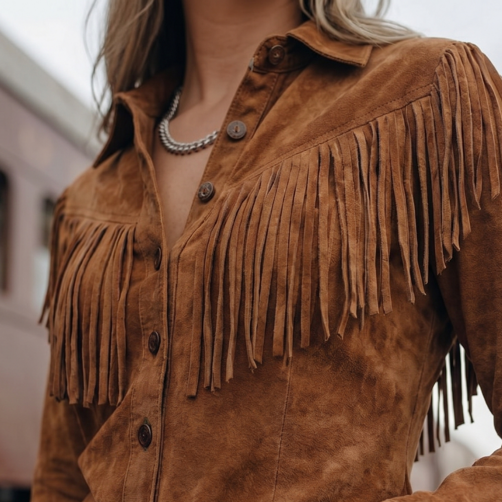 Marlowe - Fringed Western Shirt Jacket