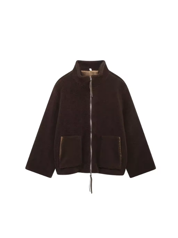 Maryse - Cocoon-Cut Plush Texture Jacket