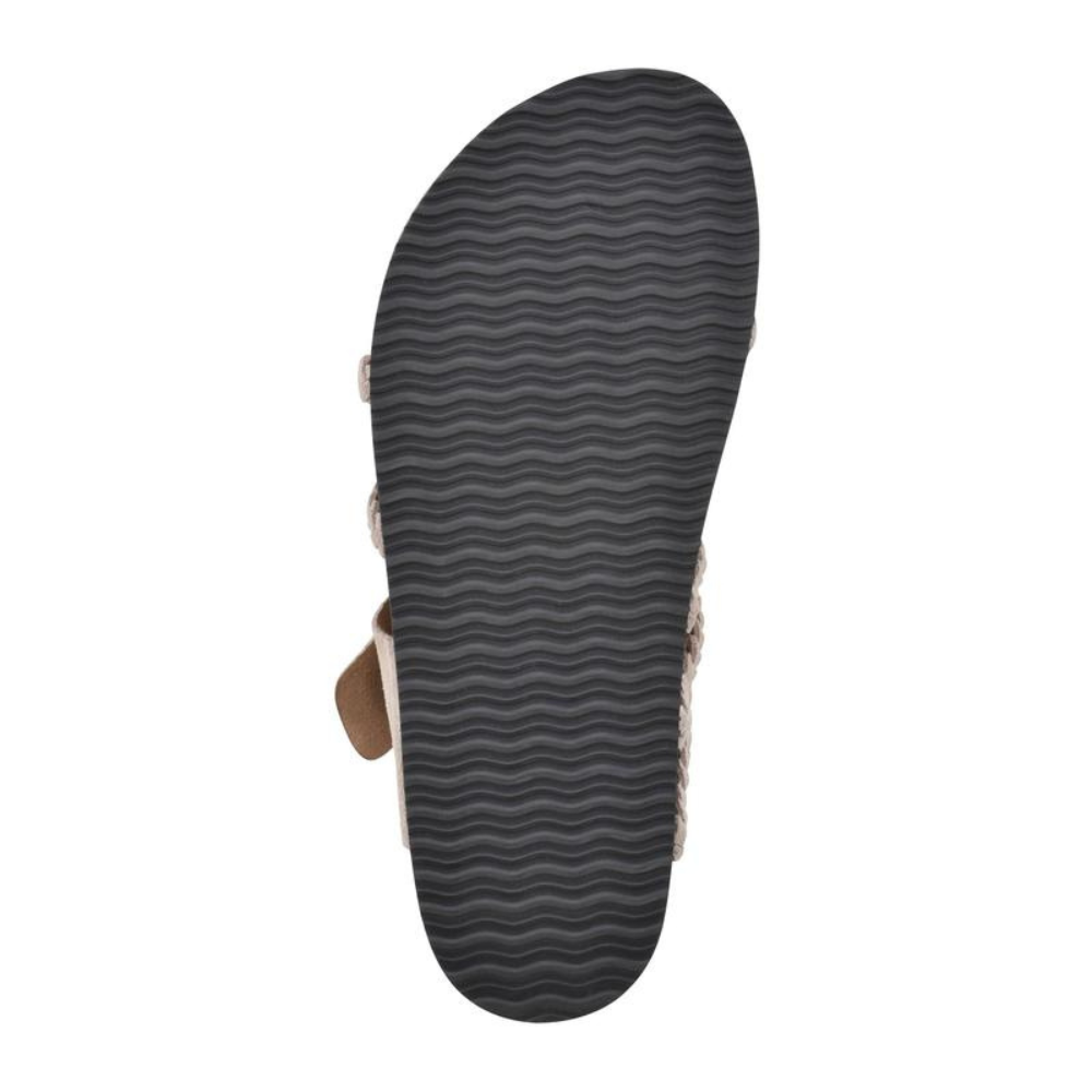 Women's braided buckle cork flat sandals