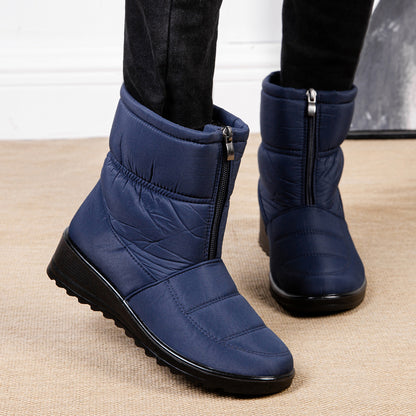 Women's winter snow boots with plush lining and platform sole