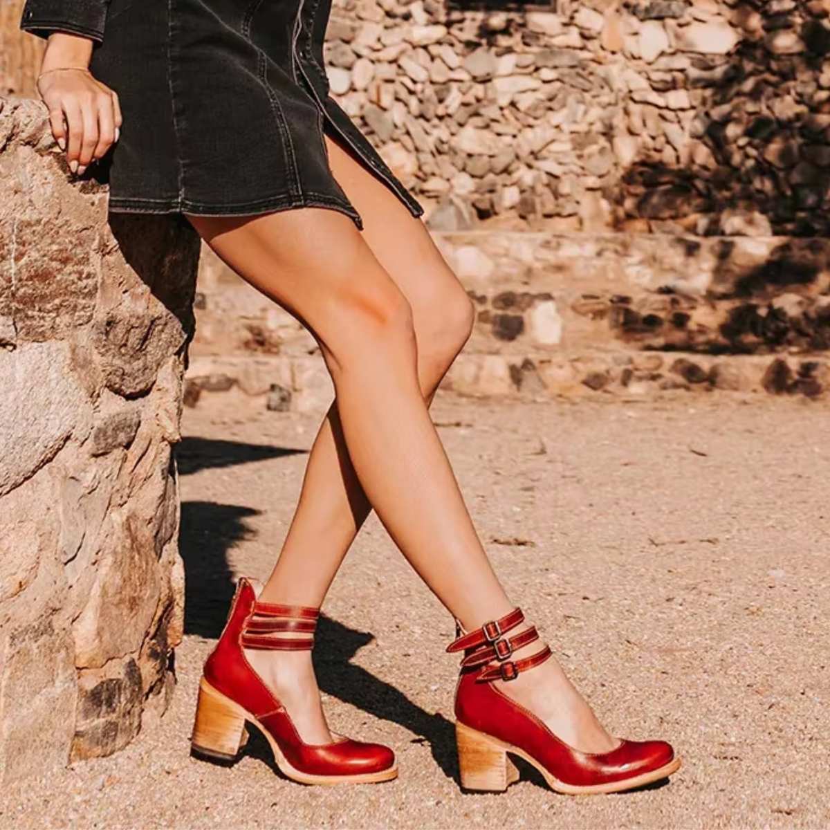 Women's block-heel orthopedic sandals for everyday wear