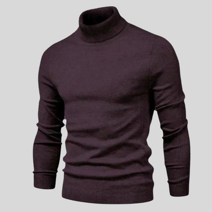 Turtleneck sweater for men - burgundy