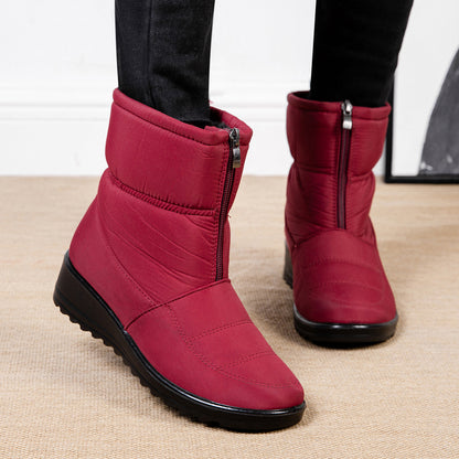 Women's winter snow boots with plush lining and platform sole