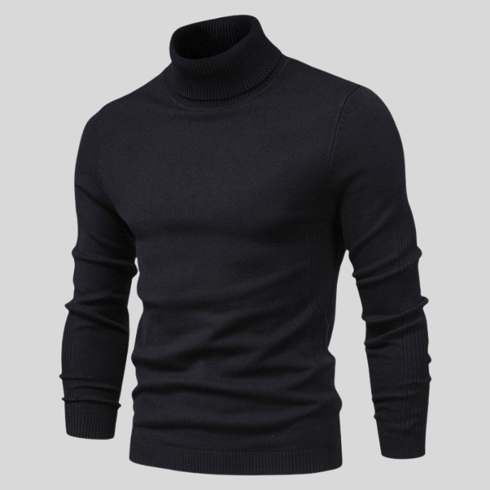 Turtleneck sweater for men - black