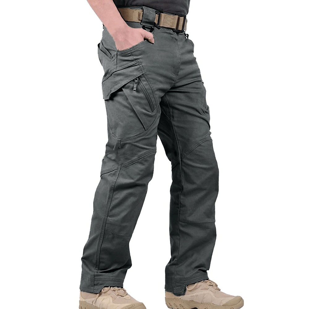 Men's relaxed cargo pants with elasticated cuffs - green