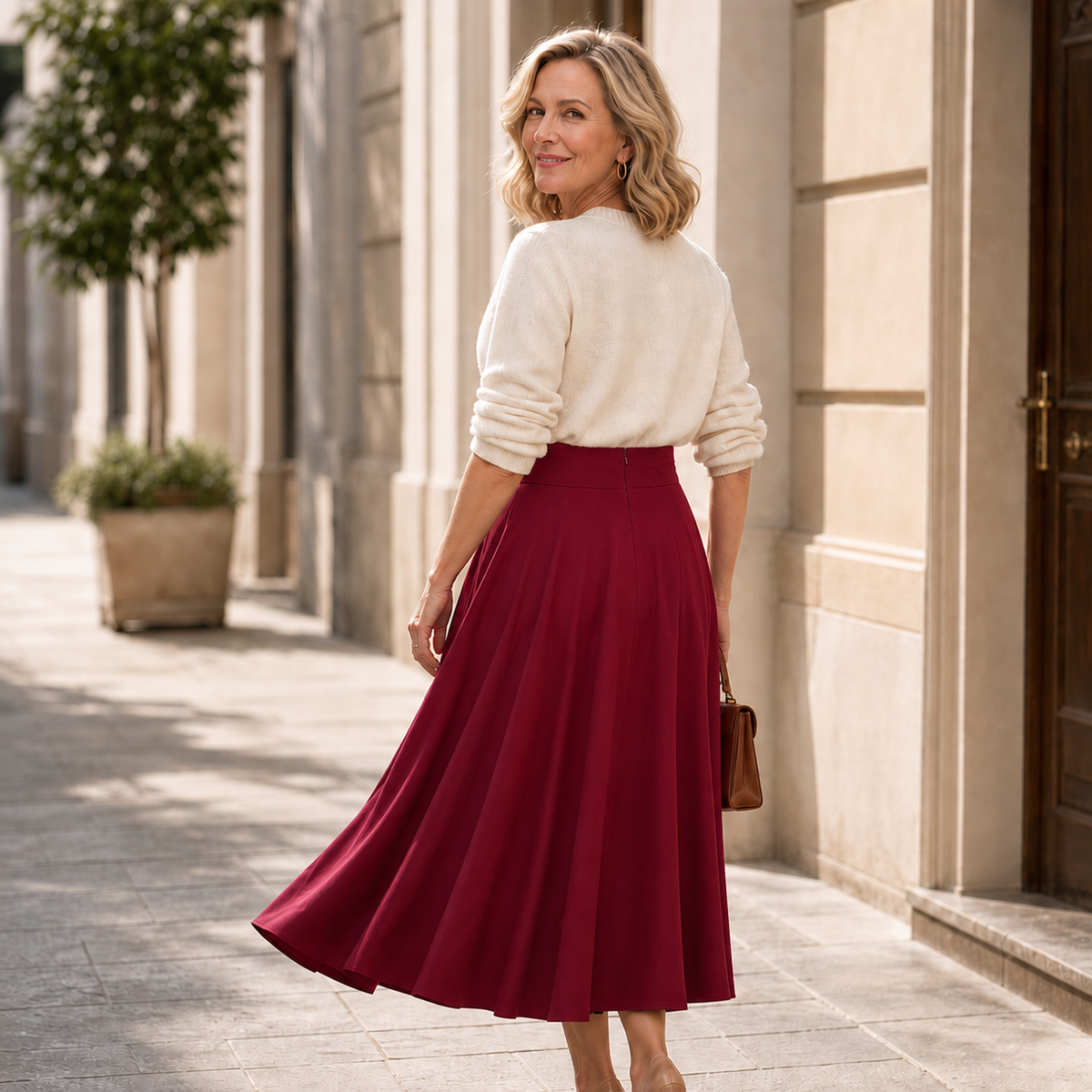 Gaetane - Self-Tie Pleated Midi Skirt