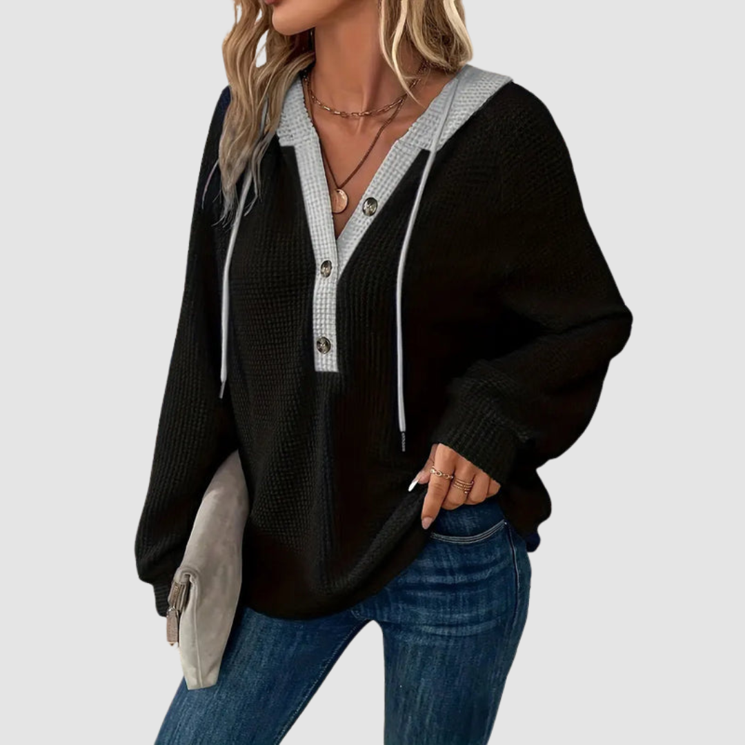 Romaine - Knitted Long-Sleeve Hooded Top