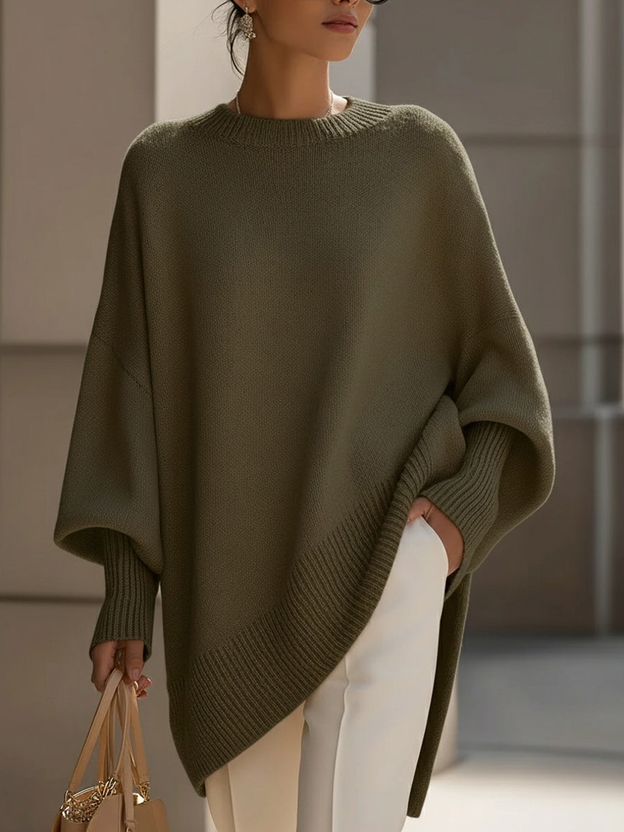 Arabella - Oversized Draped Round-Neck Sweater