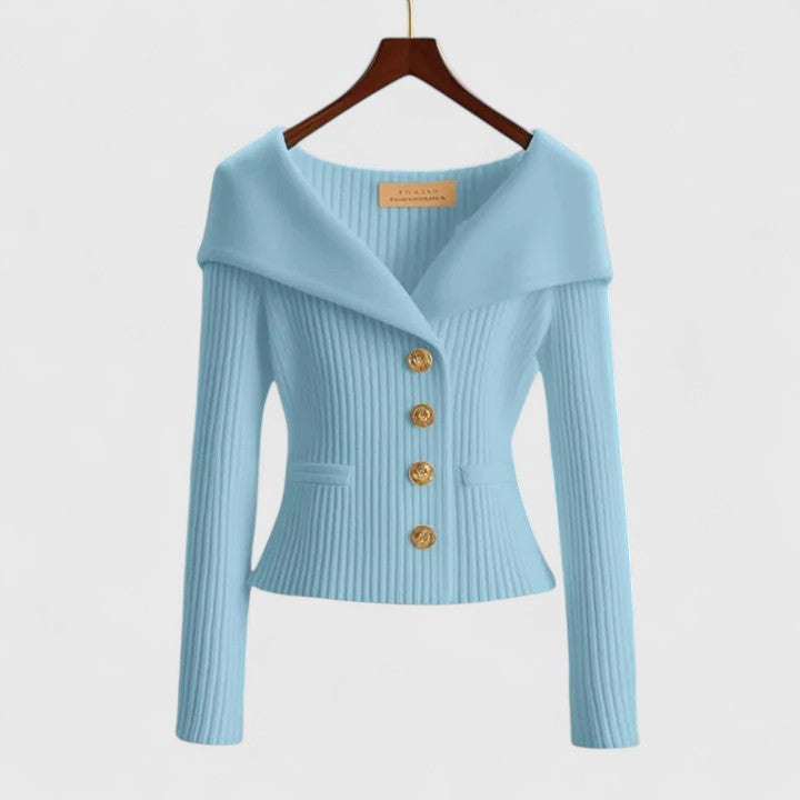 Lallie - Longline Ribbed Knit Cardigan