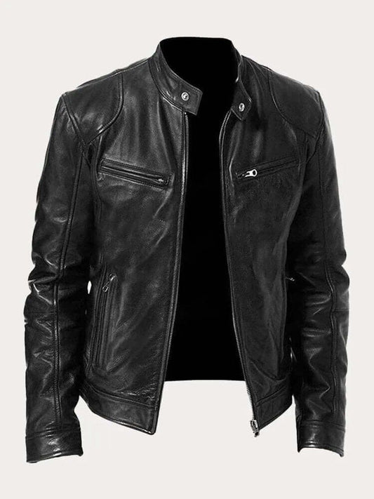 Genuine leather jacket for men - black