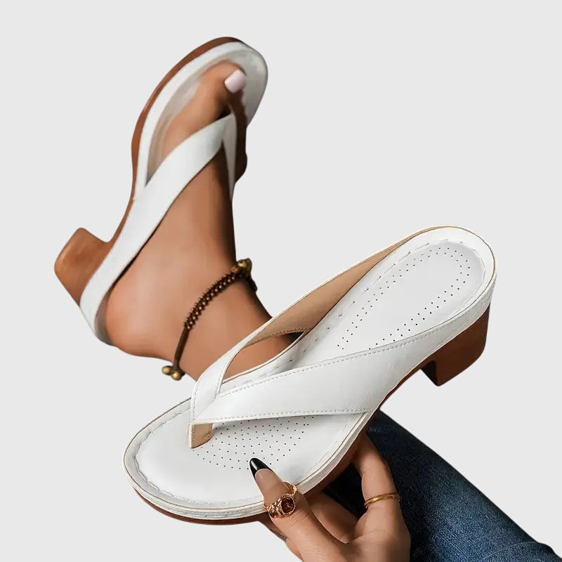 Women's orthopedic sandals with cushioned footbed - white