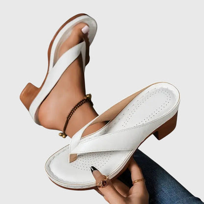 Women's orthopedic sandals with cushioned footbed - white
