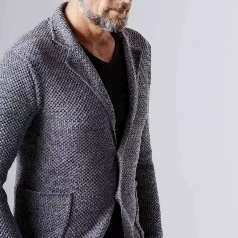 Men's tailored single-breasted blazer with notch lapels - 5