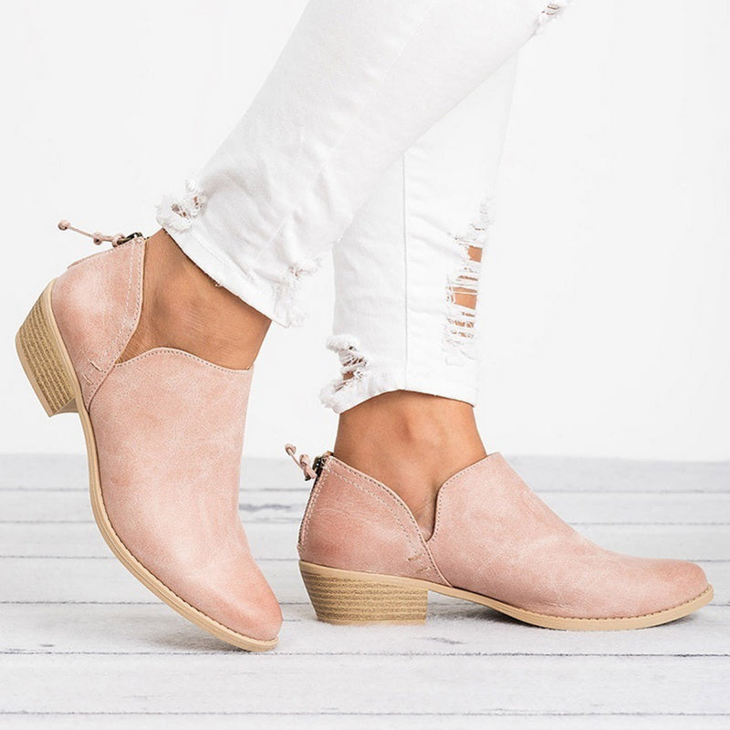 Women's retro high heel ankle boots