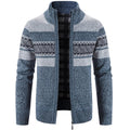 Marco | Stand Collar Patterned Knit Cardigan with Zip