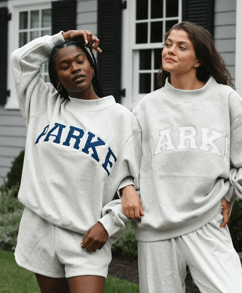 Varsity Oversized Sweatshirt 2-Pack Grey with Navy & White Letters
