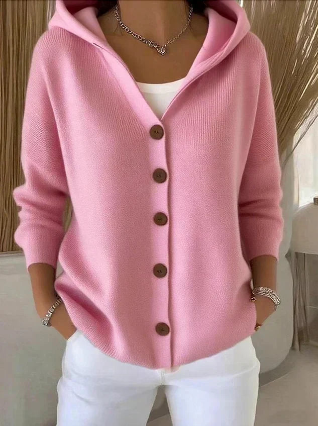 Calliope - Hooded A-Line Button-Up Cardigan