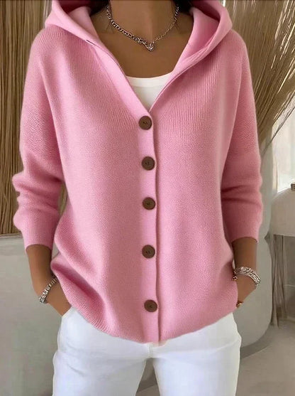 Calliope - Hooded A-Line Button-Up Cardigan