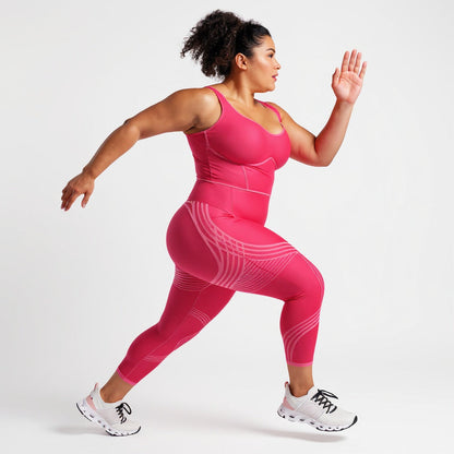 Woman wearing fitted 3D sculpting leggings in studio
