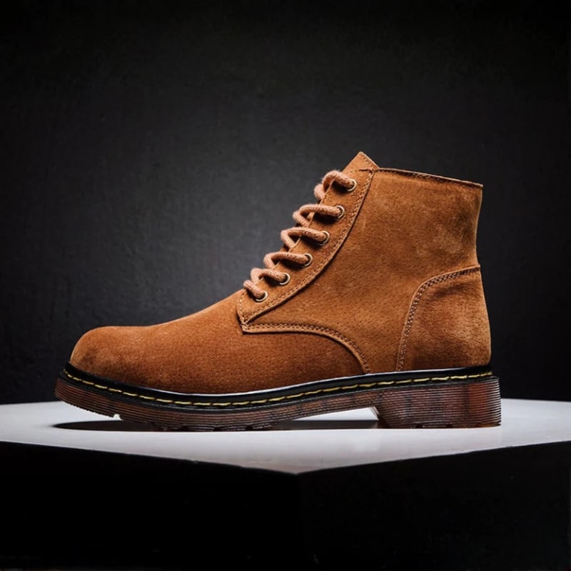 Lace Up Suede Boots with Cushioned Insole for Men