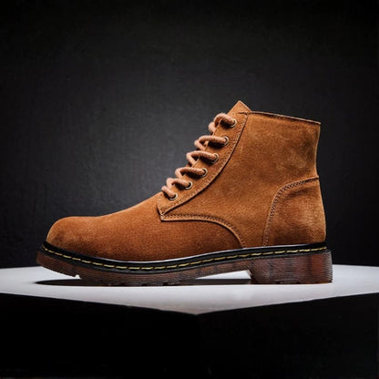 Lace Up Suede Boots with Cushioned Insole for Men