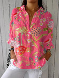 Alondra | Tropical Floral Button-Front Blouse