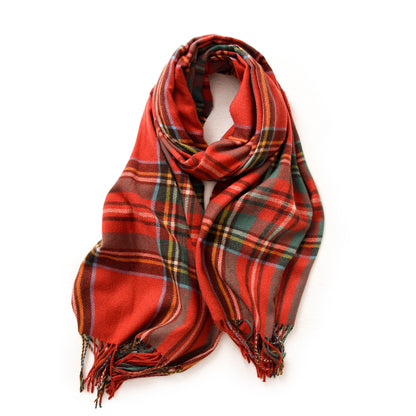Women's winter scarf with lattice pattern in multiple colors