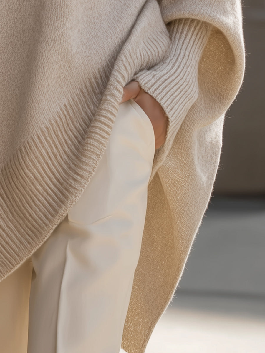 Arabella - Oversized Draped Round-Neck Sweater
