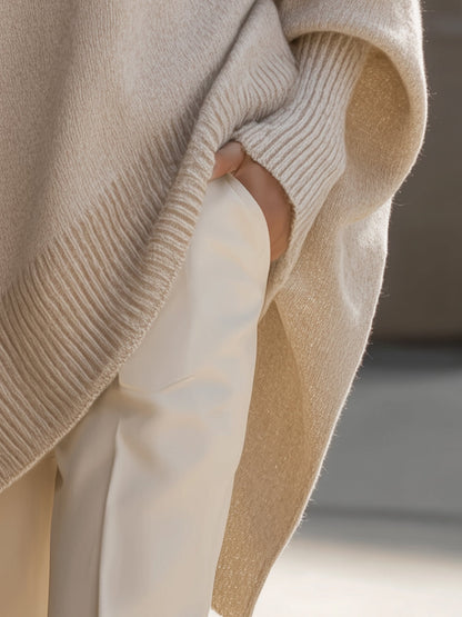 Arabella - Oversized Draped Round-Neck Sweater