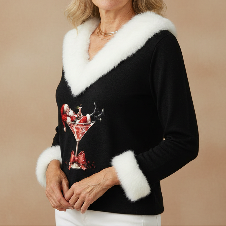 Aubrey - Festive Holiday Knit Top