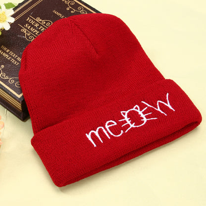 Knitted beanie hat for women in winter