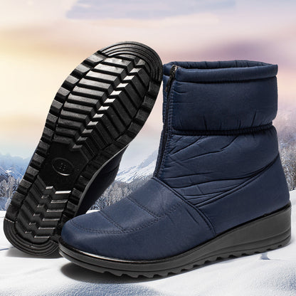 Women's winter snow boots with plush lining and platform sole