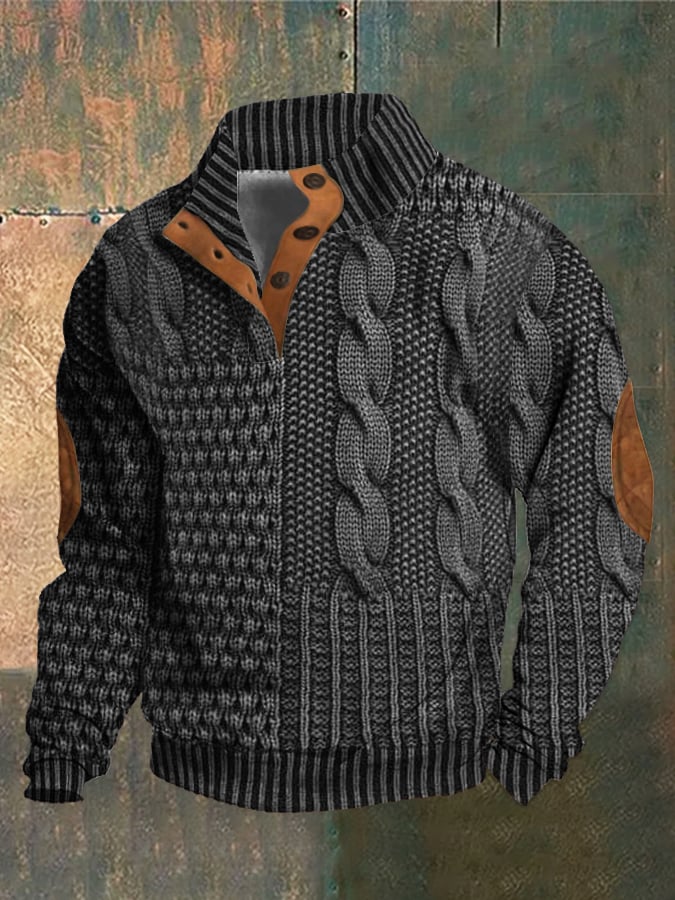 Knit sweater for men in extended sizes
