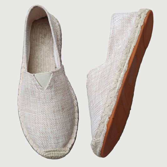 Women's orthopedic espadrilles with woven sole - beige